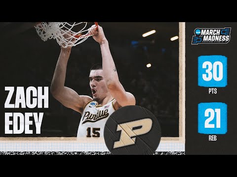 Zach Edey dominates with 30 points, 21 rebounds in NCAA tournament