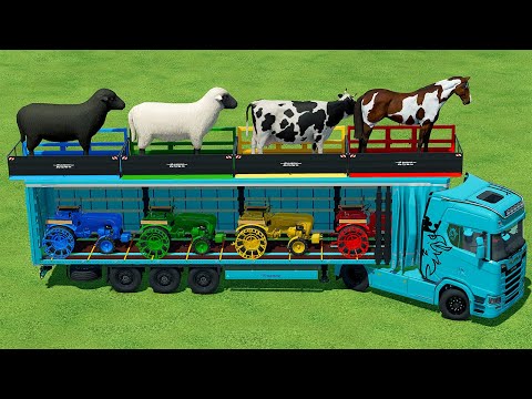 TRANSPORT ANIMALS AND PORSCHE TRACTORS WITH SCANIA TRUCK - Farming Simulator 22