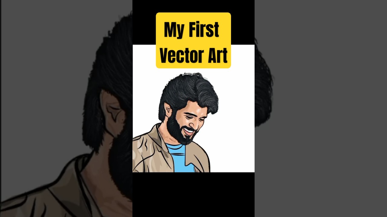 My first vector art ✒️🖥️ | Vector art illustration #shorts #vijaydevarakonda