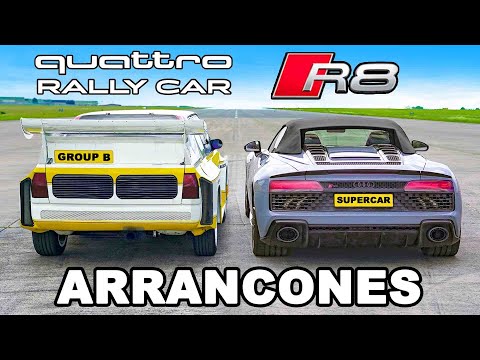 Audi R8 vs auto de Rally Quattro: ARRANCONES