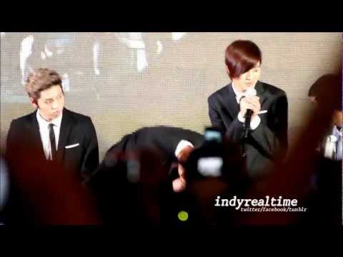 120727 INFINITE "Woo Hyun + HOYA" Saranghae End of Press Conference & Fansign in Thailand