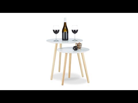 Beistelltisch 2er Set Skandinavisch Braun - Weiß - Holzwerkstoff - 48 x 47 x 48 cm