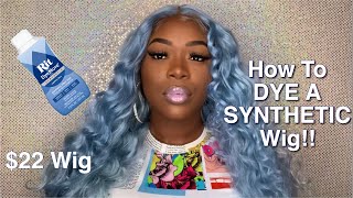 How to DYE a SYNTHETIC Wig | WATER COLOR METHOD