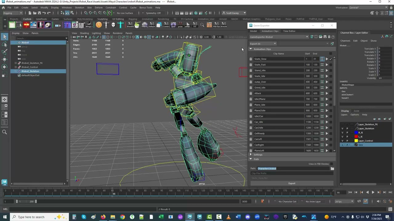 Maya's GameExporter to Unity tutorial