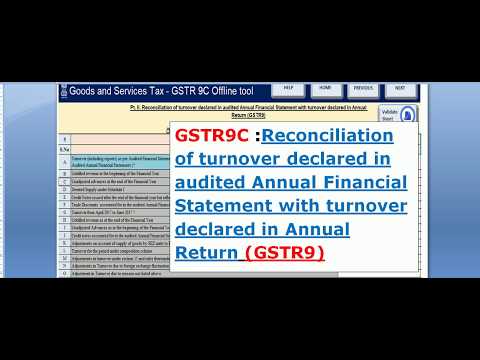 GSTR9C Reconciliation Statement, How to reconcile turnover in GST Audit and GST Annual Return