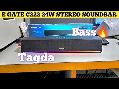E GATE 222  24W Bluetooth Soundbar Speaker  2.0 Channel & Dual Passive Radiators For 2X Bass