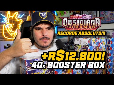 R$12.800 REAIS EM CARTAS POKÉMON! Abri 40 Booster Box de Obsidiana, RECORDE NO YOUTUBE! - TIUSAM