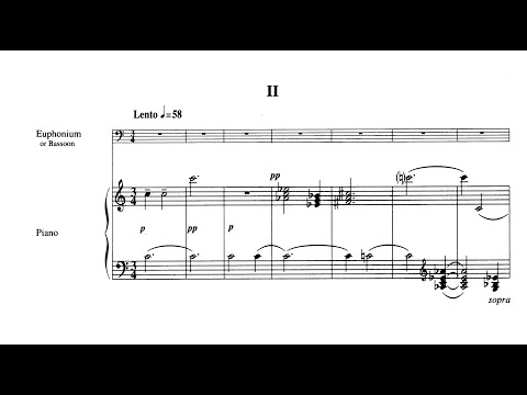 Horovitz: Euphonium Concerto, II. Lento (Score Video) - Nathanael Kumar, Euphonium