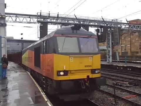 The Class 60 Colas Rail Freight No.60095 has hauls some Load of Logs was passed through at Carlisle.