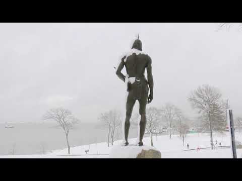 12-03-2019 Plymouth, MA - Aerials- After Winter Storm - Downton Plymouth Massachusetts