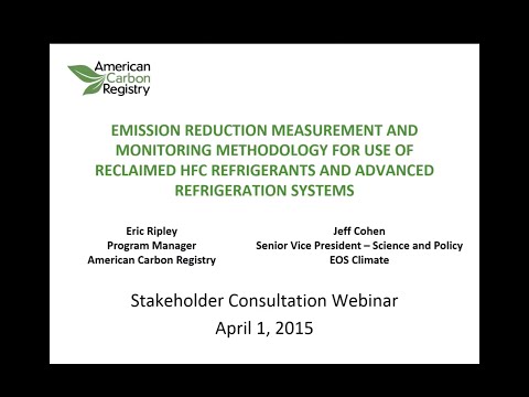 Watch ACR Webinar: Emission Reduction Measurement & Monitoring Methodology for Reclaimed HFC Refrigerants on YouTube