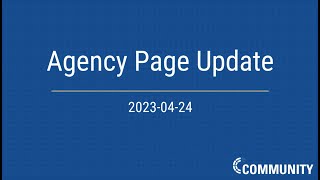 CommandCentral Community Agency Page Update