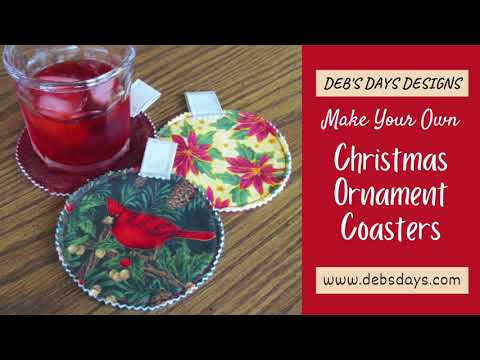 Make Your Own Fabric Christmas Ornament Drink Coasters : Quick and Easy Holiday Sewing Tutorial