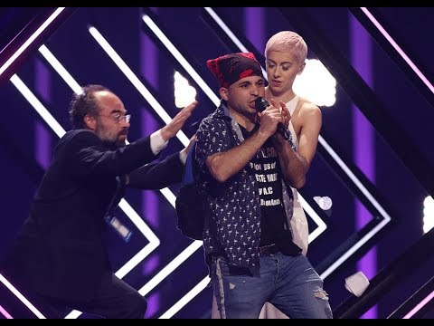 Stage invasion during the UK performance on Eurosong 2018