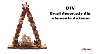 DIY Brad decorativ din elemente de lemn 