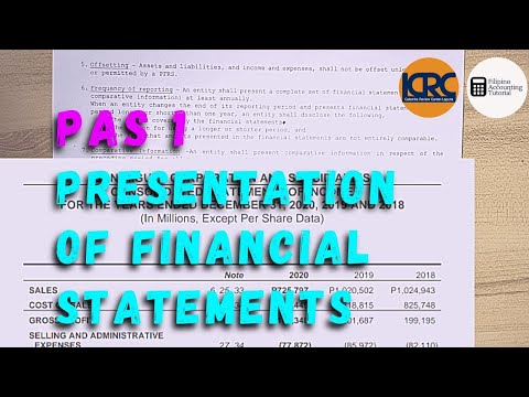 PAS 1 Presentation of Financial Statements Statement of Financial Position Part 1