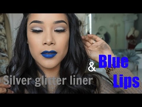 Silver Glitter Liner & Blue Lips | 2016