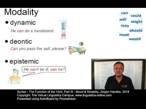 SYN124 - The Function of the Verb - Mood and Modality