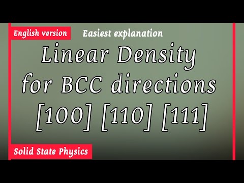 Linear Density for BCC directions [100] [110] [111] - English