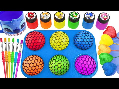 Satisfying Video l DIY How To Make 6 Gisnt Slime Balons in Calm Blue Form Oddly Glitter Lolipop ASMR