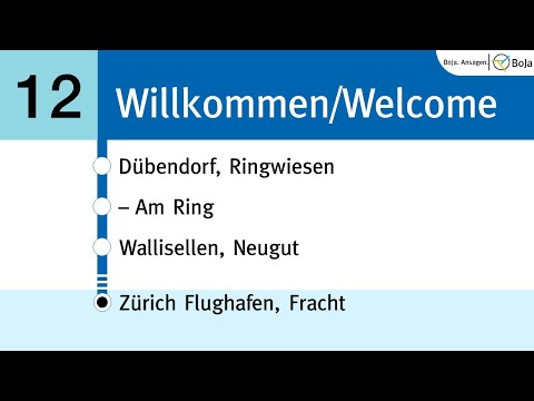 VBG/ZVV Ansagen | 12 Bahnhof Stettbach - Zürich Flughafen | BoJa Ansagen
