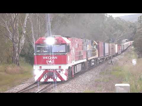 The Ghan NR75 leads 3PM7 through Balhannah - 31/10/2019