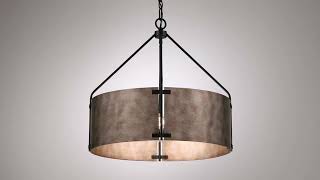 1_Watch A Video About the Possini Euro Julian 22 Wide Rustic Silver Metal Drum Pendant Light