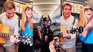 Carlos Baute y Marta Sánchez cantaron en un avión en plena turbulencia para calmar a los pasajeros