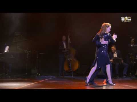  Panagiotis Karaboulas  and  Maria Mantziou  are  dancing  to  the  milonga  "  Mano Brava  "  by  Solo Tango Orquesta  at  TanGO TO Istanbul  in  2017