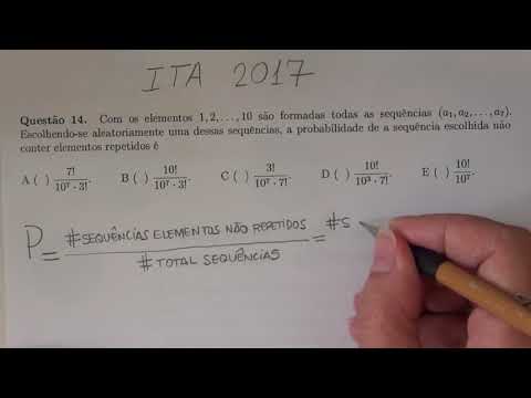 ITA 2017 - Questão de Probabilidade e Combinatória