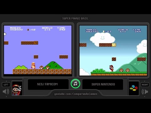 Super Mario Bros. (NES vs SNES) Side by Side Comparison