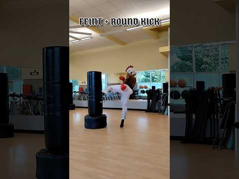 Feint + Round kick #tutorial #ytshorts #shorts #training #shortvideo #usa #india #mma
