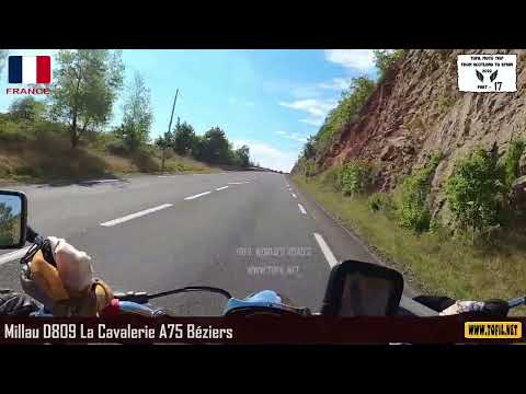 #17 Millau D809 La Cavalerie A75 Béziers France 2022 Helmet Cam Motorcycle Trip WWW.TOFIL.NET