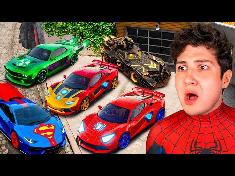 ROBANDO COCHES de SUPERHÉROES en GTA 5! 🚘🦸‍♂️ (Película)