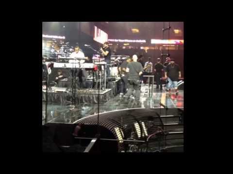 Watching Beyonce's stage setup, Essence Festival 2013