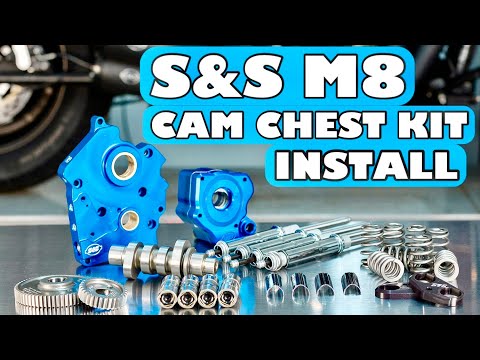 S&S m8 550 cam chest kit install on Harley Davidson race bike (P7)