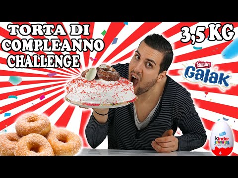CAKE BIRTHDAY CHALLENGE 3.5 KG (TORTA DI COMPLEANNO Challenge) Cheat Meal - MAN VS FOOD#Pakieats