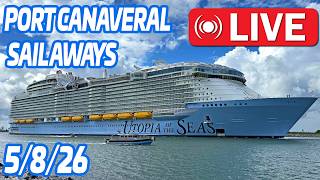 🔴 LIVE: Utopia of the Seas, Disney Wish & Carnival Glory Sail Away | Port Canaveral Cruise Ships
