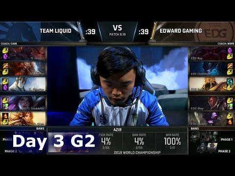 TL vs EDG | Day 3 Group Stage S8 LoL Worlds 2018 | Team Liquid vs Edward Gaming