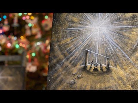 Nativity Acrylic Painting In-Process