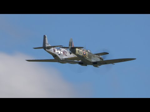 Spitfire & P51 Two-Ship Creating a beautiful Merlin V12 Symphony | Flying Legends