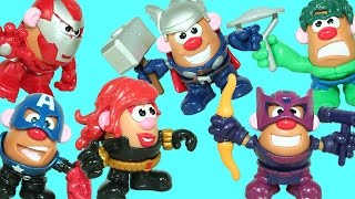 Marvel Heroes Mr. Potato Head Super Pack Black Widow Thor Hawkeye Iron Man & Play Doh Surprise