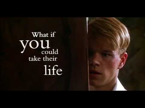 1999 trailer frame for The Talented Mr. Ripley: Damon’s Tom Ripley studying Jude Law’s Dickie Greenleaf on an Italian street