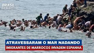 Milhares de Imigrantes Nadam no Mar de Marrocos Para a Espanha | Brasil em Alerta