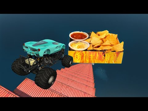 Stair Jumps Down Crashes into Nacho Box - Beamng drive