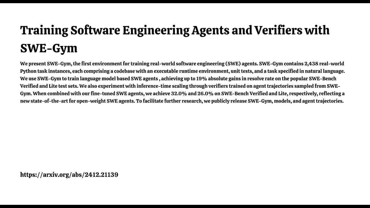 Training Software Engineering Agents and Verifiers with SWE-Gym