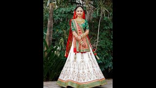 Navratri first day white chaniya choli | White chaniya choli design | Latest chiniya choli design