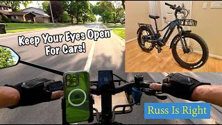 Ebike Street Riding Around 6 PM - More Cars Around!