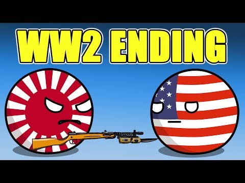 日本対アメリカ、WW2終了 - カントリーボールズ (Japan vs America, WW2 ending - Countryballs)