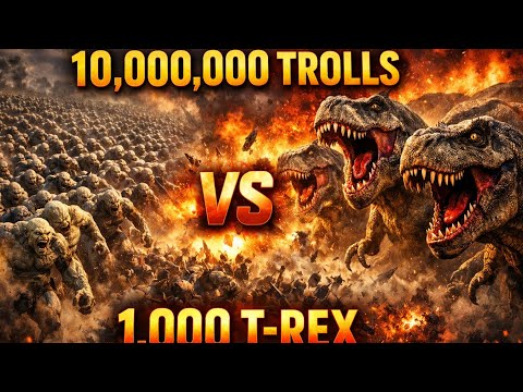 Biggest UEBS 2 War Ever – 10 Million Trolls vs 1,000 T-Rex